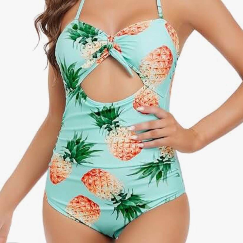 Pineapple Print One-Piece Swimsuit